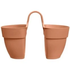 ELHO VASO VIBIA CAMPANA FLOWER TWIN 21CM TERRA