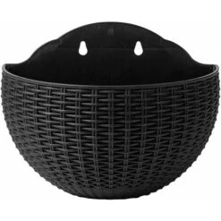 Vaso Da Fiori Da Appendere A Parete, Vaso Da Fiori In Rattan Imitato, Recinzione Del Balcone Vaso Da Fiori Da Appendere All'aperto, Fioriera Da Appendere Al Balcone, Vaso - Nero