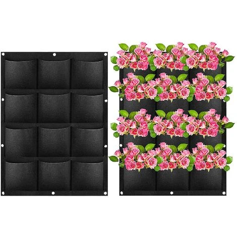 12 Poches Sacs De Plantation, Sacs De Plantation Suspendus Verticaux Sacs De Plantes De Plantation Avec Crochets En S Pour Balcony Jardin Cour Maison Decoration Murale 2 12 Poches Sacs De Plantation, Sacs De Plantation Suspendus Verticaux Sacs De Plantes De Plantation Avec Crochets En S Pour Balcony Jardin Cour Maison Decoration Murale - immagine 2
