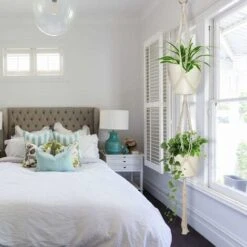 LITZEEMacrame Cesto Appeso Corda Di Cotone Cesto Appeso Vaso Di Fiori Porta Piante Gancio Per Interni Esterni Soffitti Balconi Decorazione Della Parete -Vendite VIDAXL 88936509 4