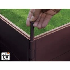 Orto Quadrato Modulare 260 Litri L120 X L120 X H20 Cm In Resina Marrone - POTALY -Vendite VIDAXL 89154582 4