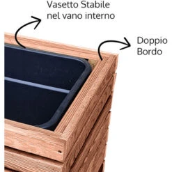 Onlywood Fioriera In Legno Trattato ORCHIDEA 36,5x98x80 H Cm - Color Noce - Extra Resistenza -Vendite VIDAXL 89372726 4