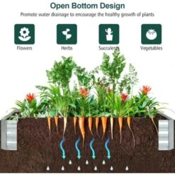 RELAX4LIFE Fioriera Da Esterno In Metallo, Mini Serra Per Orto Con Finestre, Aiuola Senza Fondo Per Giardino, Balcone, Terrazza E Cortile (Mini Serra, 180 X 91 X 90 Cm) -Vendite VIDAXL 90294981 3