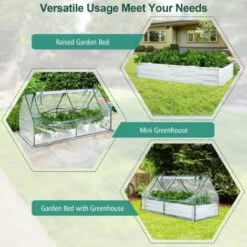 RELAX4LIFE Fioriera Da Esterno In Metallo, Mini Serra Per Orto Con Finestre, Aiuola Senza Fondo Per Giardino, Balcone, Terrazza E Cortile (Mini Serra, 180 X 91 X 90 Cm) -Vendite VIDAXL 90294981 5