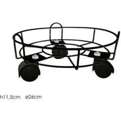 SOTTOVASO CON RUOTE CM.26 NERO