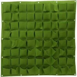 Borsa Per Piantare 72 Tasche Fiori Verticali Da Appendere Alla Parete Borse Per Piantare In Feltro Per Giardino Interno Ed Esterno (verde)