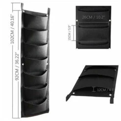 Fioriera Da Parete, Borsa Per Piantare Verticale Con 7 Tasche Fioriera Sospesa Per Balcone Giardino Decorazione Desktop (nero) -Vendite VIDAXL 91726288 2