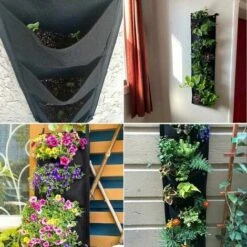 Fioriera Da Parete, Borsa Per Piantare Verticale Con 7 Tasche Fioriera Sospesa Per Balcone Giardino Decorazione Desktop (nero) -Vendite VIDAXL 91726288 5