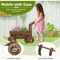 RELAX4LIFE Fioriera Da Esterno A Forma Di Carrello, Carriola Porta Fiori In Legno, Decorazione Vintage Per Giardino, Aiuola Da Interno Ed Esterno (Modello 4) -Vendite VIDAXL 91848016 3