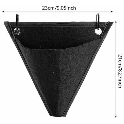 BorsaPiante Da Parete Per Giardino Borsa Per Piante Verticale Borsa Per Piante Appesa Design Triangolare Con Ganci Decorazione Domestica Per Interni Ed Esterni Cortile 23 21 Cm3 Pezzi Neri 2 BorsaPiante Da Parete Per Giardino Borsa Per Piante Verticale Borsa Per Piante Appesa Design Triangolare Con Ganci Decorazione Domestica Per Interni Ed Esterni Cortile 23 21 Cm3 Pezzi Neri - immagine 2