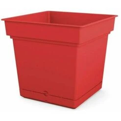 Vaso Quadrato Still Elements In Plastica Colorati Da Esterno Per Fiori E Piante -Scarlet / 38 Cm