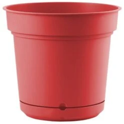 Vaso Tondo Con Sottovaso Hydral Element Per Fiori E Piante -18 Cm / Scarlett