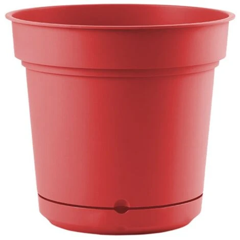 Vaso Tondo Con Sottovaso Hydral Element Per Fiori E Piante -18 Cm / Scarlett 1 Vaso Tondo Con Sottovaso Hydral Element Per Fiori E Piante -18 Cm / Scarlett