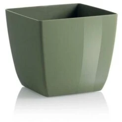 Vaso Quadrato Da Esterno Color Santiago Da Esterno E Giardino Per Piante E Fiori -11 Cm / Oliva
