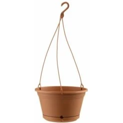 Vaso Da Appendere Con Gancio E Riserva D'acqua Per Balcone Elements Air Per Fiori E Piante -Bruno -Vendite VIDAXL 93996047 3