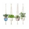 4er Macrame Cesto Appeso, Corda Di Cotone Cesto Appeso Vaso Di Fiori Robusto Porta Piante Macrame Cesto Appeso 4 Piedi 41 Pollici Appendiabiti Intrecciato A Mano Per Balcone Decorazione Giardino