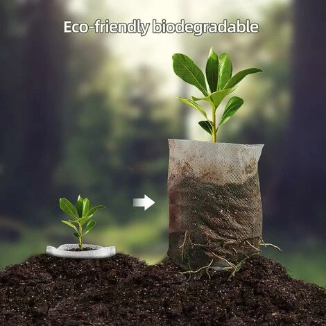 Sacchetto Biodegradabile Per Piantine, 300 Pezzi Sacchetti Per Piante Non Tessuti Sacchetti Per Piante Da Giardino Adatti Per Verdure, Pomodori, Uva - Tre Dimensioni 3 Sacchetto Biodegradabile Per Piantine, 300 Pezzi Sacchetti Per Piante Non Tessuti Sacchetti Per Piante Da Giardino Adatti Per Verdure, Pomodori, Uva - Tre Dimensioni - immagine 3