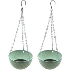 Vasi Da Fiori Sospesi - 2 Pezzi Fioriera Sospesa, Cesto Di Fiori Sospeso, Vaso Da Fiori Fissato A Parete Per Interni Esterni Per Decorazione Balcone Da Giardino, Diametro 16 Cm