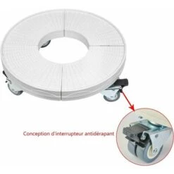 Supporto Per Piante Per Impieghi Gravosi Con Ruote, Capacità 200 Kg, Supporto Per Vaso Da Fiori Rotondo Regolabile Da 30 Cm A 50 Cm Per Interni Ed Esterni Su Ruote -Vendite VIDAXL 94290856 3