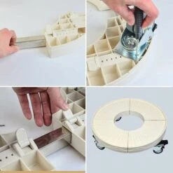 Supporto Per Piante Per Impieghi Gravosi Con Ruote, Capacità 200 Kg, Supporto Per Vaso Da Fiori Rotondo Regolabile Da 30 Cm A 50 Cm Per Interni Ed Esterni Su Ruote -Vendite VIDAXL 94290856 4