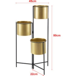 Nova Set 3 Porta Fiori Ideale Per Ogni Spazio Della Casa Vasi Color Oro E Telaio Nero -Vendite VIDAXL 94576742 3