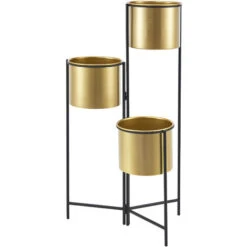 Nova Set 3 Porta Fiori Ideale Per Ogni Spazio Della Casa Vasi Color Oro E Telaio Nero -Vendite VIDAXL 94576742 4