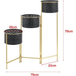 Nova Set Da 3 Portapiante Neri Da Interni E Struttura Pieghevole Pieghevole Oro 7 Nova Set Da 3 Portapiante Neri Da Interni E Struttura Pieghevole Pieghevole Oro -Vendite VIDAXL 94576880 3