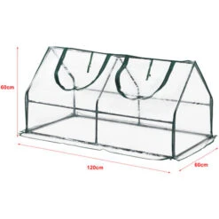 Nova Mini Serra Da Giardino 120x60x60 Cm Copertura In PVC Trasparente Con 2 Aperture -Vendite VIDAXL 94577565 4