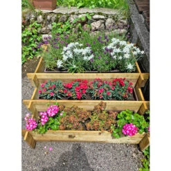 Onlywood Confezione 2 Pezzi Orti Rialzati CASCATA 3 Livelli In Legno Trattato 100 X 100 X 27 Cm -Vendite VIDAXL 94992941 5