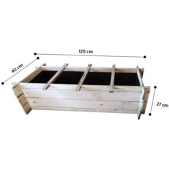 Onlywood Confezione 2 Pezzi Orti Rialzati 4 Scomparti In Legno Trattato 120 X 40 X 27 Cm -Vendite VIDAXL 94992964 5