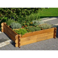 Onlywood Orto Rialzato 9 Scomparti PROFESSIONALE 119 X 119 X 24 H. Cm - Verniciato Noce -Vendite VIDAXL 95400269 3