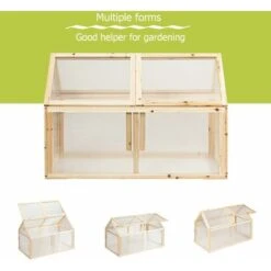 Giantex Mini Serra Da Interno, Serra Da Balcone, Serra In Legno, Piccola Serra Per Piante, In Policarbonato, Per Giardino E Terrazzo, Con Luce Adeguata, Naturale (100 X 53 X 71 Cm) -Vendite VIDAXL 95418596 2