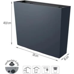 Prosperplast Jardinera Per Il Balcone Del Caso URBI, Con Deposito, Dimensioni 580x180x498 Mm, Colore Antracite -Vendite VIDAXL 95502843 3