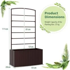 RELAX4LIFE Fioriera Da Esterno Con Traliccio, Aiuola Rialzata Di Metallo Con Grigliato, Porta Vasi Di Fiori E Rampicanti Per Giardino/Balcone/Terrazza (Modello 8) -Vendite VIDAXL 95708898 5