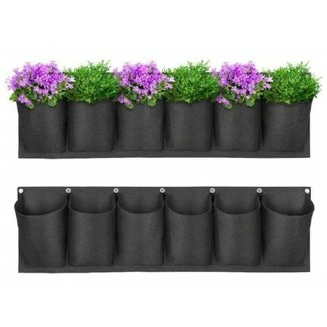 Borsa Per Piante Da Giardino Fioriera Da Parete Fioriera Da Appendere In Verticale Vaso Da Balcone Vaso Da Fiori Da Appendere All'aperto Per Interni 6 Tasche (nero) 2 Pezzi 1 Borsa Per Piante Da Giardino Fioriera Da Parete Fioriera Da Appendere In Verticale Vaso Da Balcone Vaso Da Fiori Da Appendere All'aperto Per Interni 6 Tasche (nero) 2 Pezzi