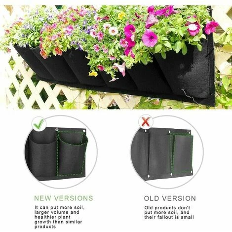 Borsa Per Piante Da Giardino Fioriera Da Parete Fioriera Da Appendere In Verticale Vaso Da Balcone Vaso Da Fiori Da Appendere All'aperto Per Interni 6 Tasche (nero) 2 Pezzi 4 Borsa Per Piante Da Giardino Fioriera Da Parete Fioriera Da Appendere In Verticale Vaso Da Balcone Vaso Da Fiori Da Appendere All'aperto Per Interni 6 Tasche (nero) 2 Pezzi - immagine 4