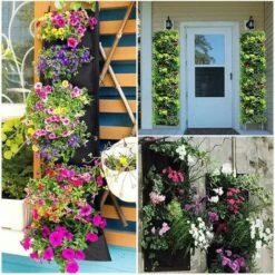 Confezione Da 2 Borse Per Fioriere Sospese, 7 Tasche Per Fioriere Da Parete Verticali, Borse Per Fioriere Sospese Per Interni Ed Esterni, Vaso Da Fiori Verde Verticale (nero), 7 Confezione Da 2 Borse Per Fioriere Sospese, 7 Tasche Per Fioriere Da Parete Verticali, Borse Per Fioriere Sospese Per Interni Ed Esterni, Vaso Da Fiori Verde Verticale (nero), -Vendite VIDAXL 95962722 3