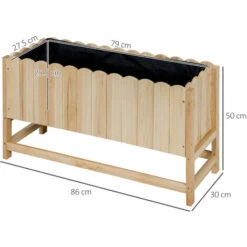 Outsunny Fioriera Da Esterno Verticale In Legno Con Foro Di Drenaggio E Rivestimento Interno, 86x30x50 Cm -Vendite VIDAXL 96084985 3
