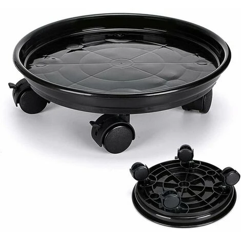Supporto Per Vasi Da Fiori Arrotolabile, Supporto Per Piante Arrotolabile, Supporto Per Piante Con Ruota Universale Per Piante Da Interno Ed Esterno, Capacità Di Carico 60 Kg, Nero 2 Supporto Per Vasi Da Fiori Arrotolabile, Supporto Per Piante Arrotolabile, Supporto Per Piante Con Ruota Universale Per Piante Da Interno Ed Esterno, Capacità Di Carico 60 Kg, Nero - immagine 2