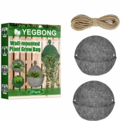 Tridimensionale Verticale Giardinaggio Domestico Greening Wall Felt Plant Grow Bag Grigio 2