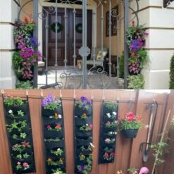 Sacchi Per Piantare, Fioriere Da Parete Verticali Aggiornate Con 7 Tasche Sospese Per Piante Da Giardino Per Piante Da Recinzione Da Giardino -Vendite VIDAXL 96203539 4