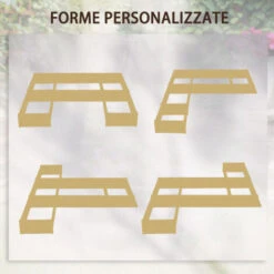 Outsunny Fioriera Da Esterno 5 Pezzi Componibili A Fondo Aperto In Legno Di Abete, 230x230x28 Cm -Vendite VIDAXL 96925710 4