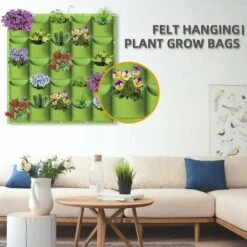 Sacchetti Per Piante Da Appendere, 25 Tasche, Montaggio A Parete Verticale, Sacchetti Per Piante Da Giardinaggio, Sacchetti Per Piante (1m×1m, Verde) -Vendite VIDAXL 97073005 3
