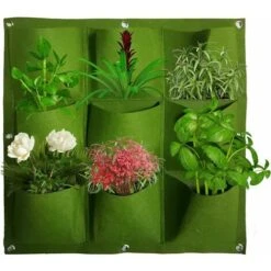 Borsa Per Piante Da Giardino Da Parete Per Piante Borse Per Fioriere Sospese Fioriera Verticale 9 Tasche Vaso Da Fiori Da Parete Per Giardinaggio Interno, Verde Verticale (verde) -Vendite VIDAXL 97073044 5