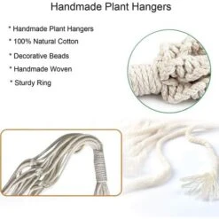 Vasi Sospesi Appendini Per Piante Corda Di Cotone Vasi Sospesi A Quattro Zampe Decorazione Porta Per Piante Interni Esterni Stile Boemo Fiori Intrecciati A Mano (2 Pezzi) -Vendite VIDAXL 97873407 3