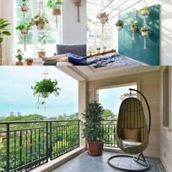 Vasi Sospesi Appendini Per Piante Corda Di Cotone Vasi Sospesi A Quattro Zampe Decorazione Porta Per Piante Interni Esterni Stile Boemo Fiori Intrecciati A Mano (2 Pezzi) -Vendite VIDAXL 97873407 5