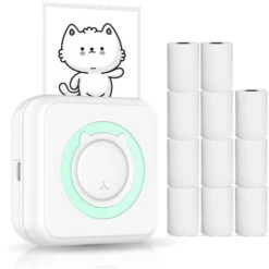 Stampante Fotografica All-in-one Stampante Portatile Multifunzione Mini Stampante Istantanea Wireless Supporto Connessione BT Per Smartphone Con 11 Rotoli Di Carta 57mm Compatibile Con IOS AndroidBlue