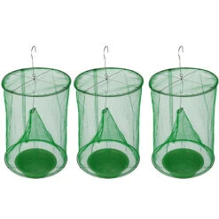 3PCS Trappola Per Mosche Con Vassoio Per Esche Gabbia Per Mosche Fly Catcher Riutilizzabile Per Ristoranti All'aperto Al Coperto Cortile Giardino Parco