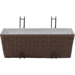 Fioriera Trapezoidale In Rattan 2 Pz 50 Cm Per Balcone Marrone VidaXL 8 Fioriera Trapezoidale In Rattan 2 Pz 50 Cm Per Balcone Marrone VidaXL -Vendite VIDAXL 980746 4