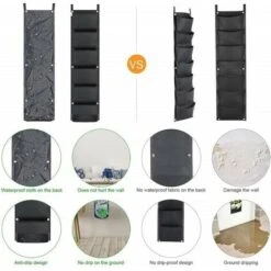 Set Di 1 Borsa Per Piante Verticale Da Appendere Al Muro Per Interni O Esterni. Tribunale. Balcone. Fiori Di Erbe. Fragole Succulente (B) -Vendite VIDAXL 98114364 4